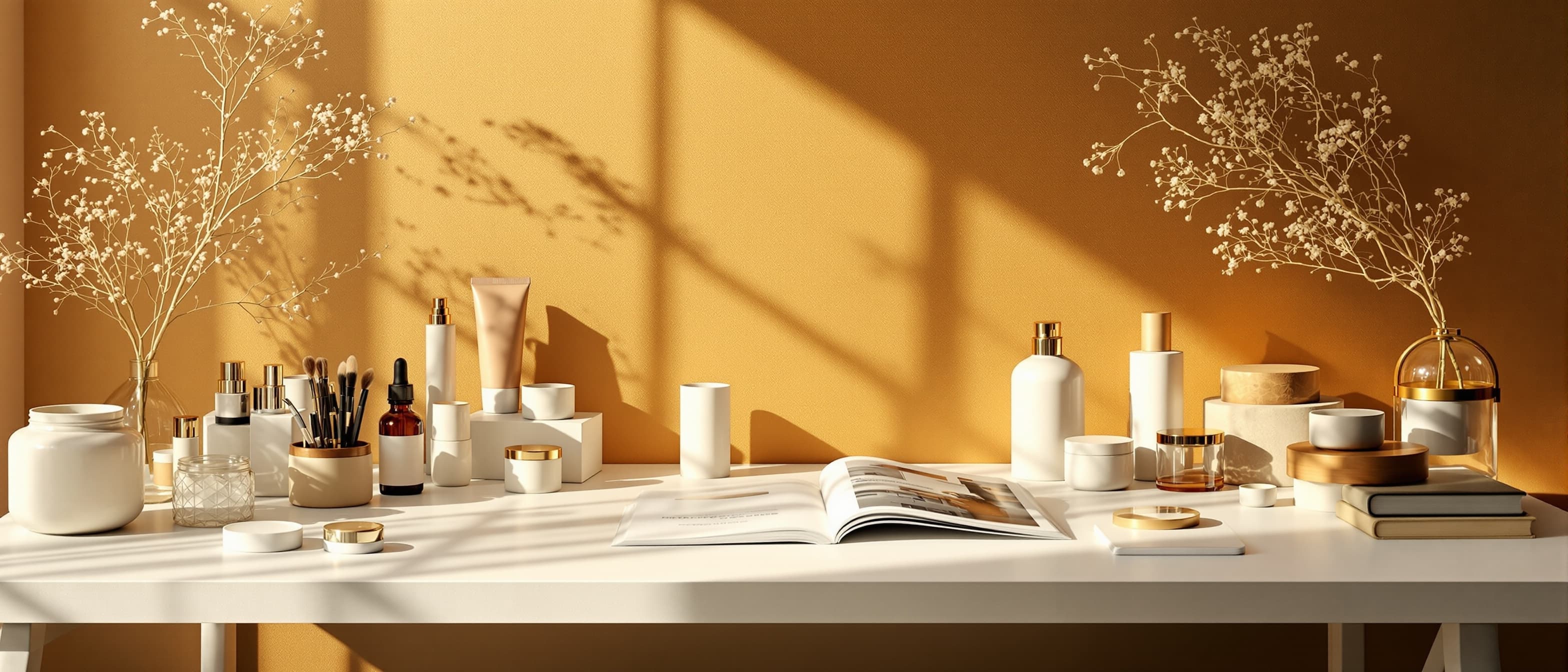 Picks collection hero background with warm golden tones curated workspace product evaluation materials and hand